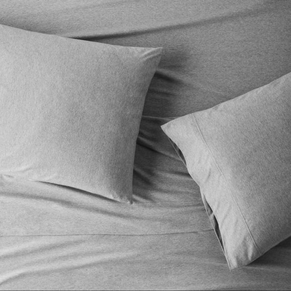 Casaluna Bedding Queen Jersey Solid Sheet Set Light Gray Casaluna